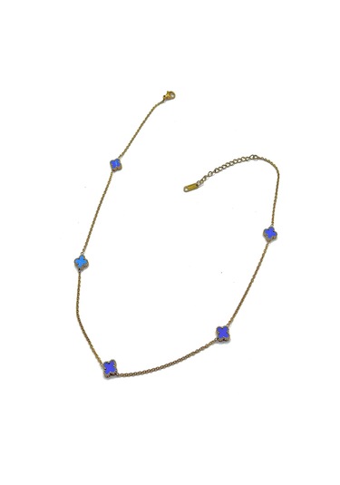 Demokan Düz Minimal Yonca Kolye