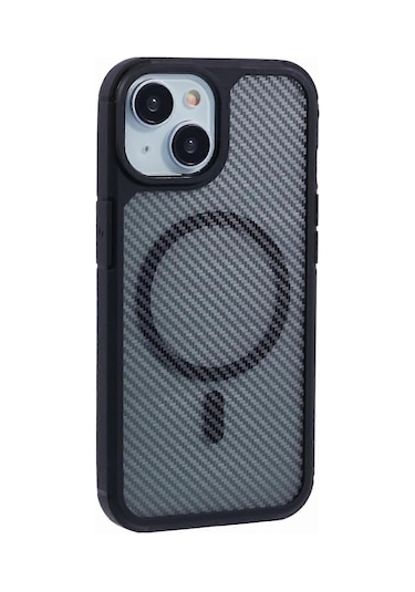 İphone 15 Kılıfı İçin Magsafe Karbon Fiber Tpu Pc Düşmeye Karşı Telefon Kılıfı İle Uyumlu