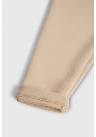 Pamuk Yumuşak Esnek Kumaş Bebek Çocuk Tayt Sütlü Kahve