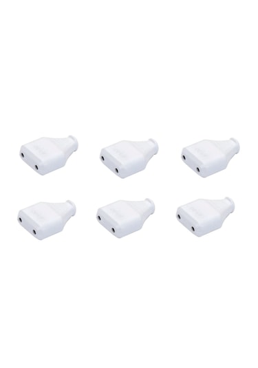 De-pa 6 Adet Yassı Dişi Fiş - Beyaz