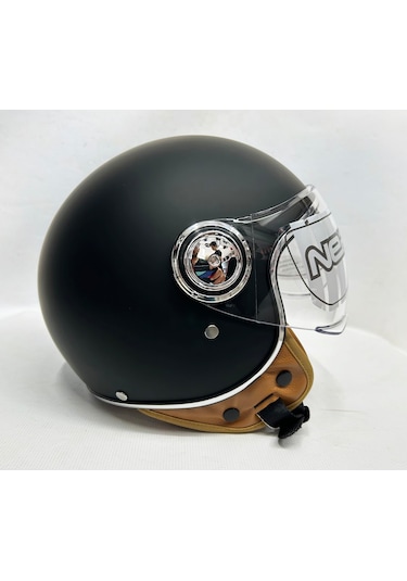 Nero Tk-06 Şefaf Vizörlü Yarım Açık Kask Mat Siyah