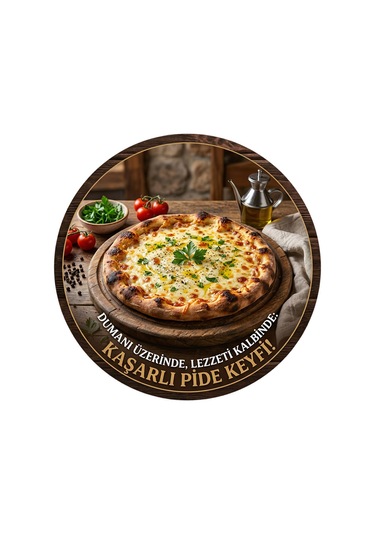 Kaşarlı Pide Temalı Pideciler Kebapçılar Restoranlar İçin Ahşap Duvar Kapı Dekoratif Süs Tablo 3