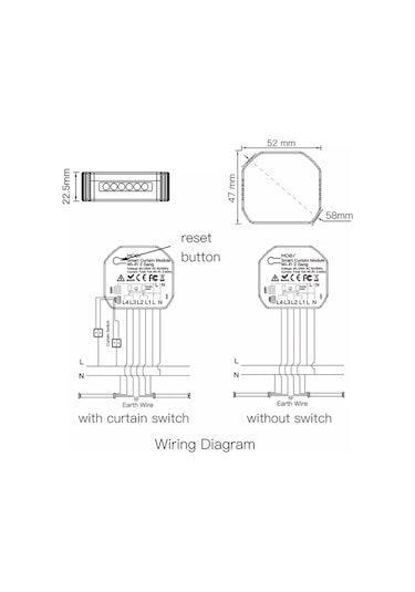 Tuya Destekli Wifi Akıllı 2 Kanallı Panjur Stor Anahtarı