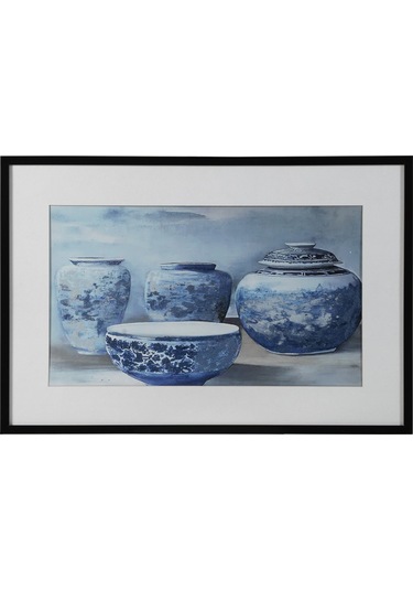Mudo Home Blue Veıl Çerçeveli Yağlıboya Tablo 63x93 Cm