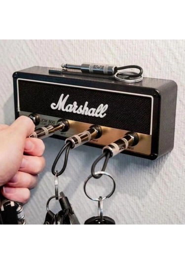 Yuntech01 "marshall Duvar Anahtar Takımı - 4 Telli Gitar Plug Desenli Anahtar Asma Aleti" Siyah
