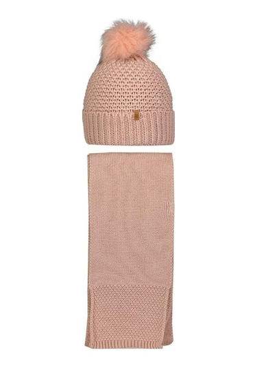 Suyutti 23490-02 Kadın Atkı Bere 2li Set Pudra