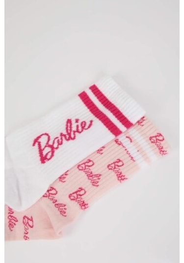 Defacto Kız Çocuk Barbie 2li Pamuklu Uzun Çorap D1728a8nskr1 Çok Renkli