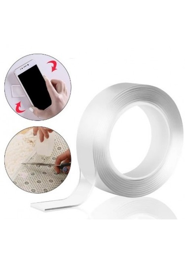1m 3cm 1 Metre Çift Taraflı Şeffaf Bant
