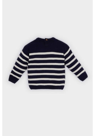 Defacto Erkek Bebek Bisiklet Yaka Çizgili Kazak A3858a525aunv31 Lacivert
