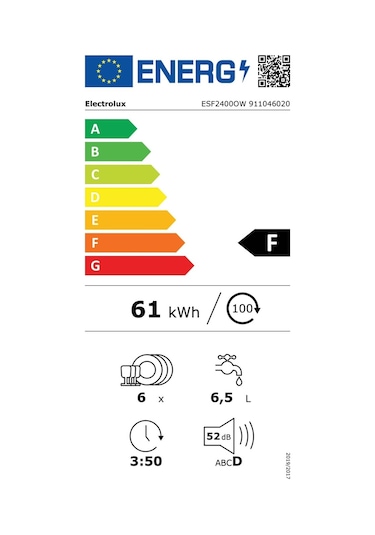 Electrolux ESF2400OW 6 Programlı 6 Kişilik Mini Bulaşık Makinesi