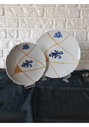 Fermato 12 Parça 6 Kişilik Porselen Pasta Ve Servis Tabağı Seti Abra Serisi Çok Renkli