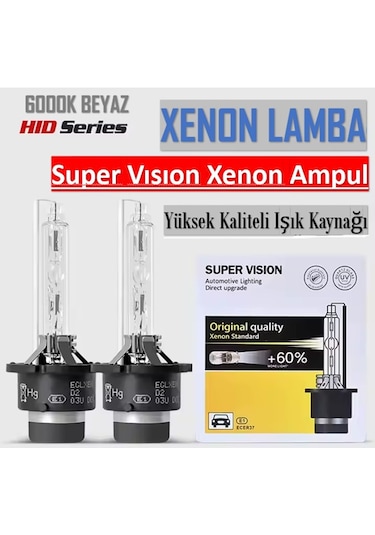 2 Adet D2s Hıd Xenon Far Ampulü 12v/35w 6000k Beyaz
