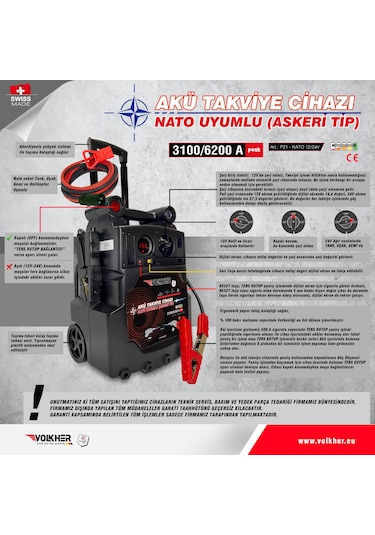 Akü Takviye Cihazı 12-24v. 3100-6200a. Nato Uyumlu Askeri Tip