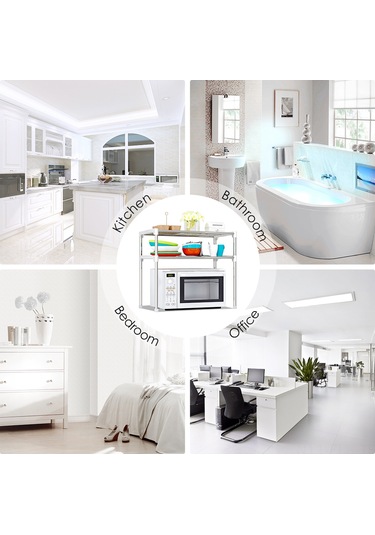 Xindoker 2 Katlı Demir & Plastik Mutfak Dolaplı Rafı - Banyo Depolama Rakımı Z002 Güçlü Ve Dayanıklı Diğer