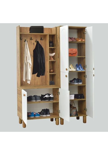 Lidya Portmanto Takımı - Atlantik Çam - Beyaz Atlantik Çam - Beyaz