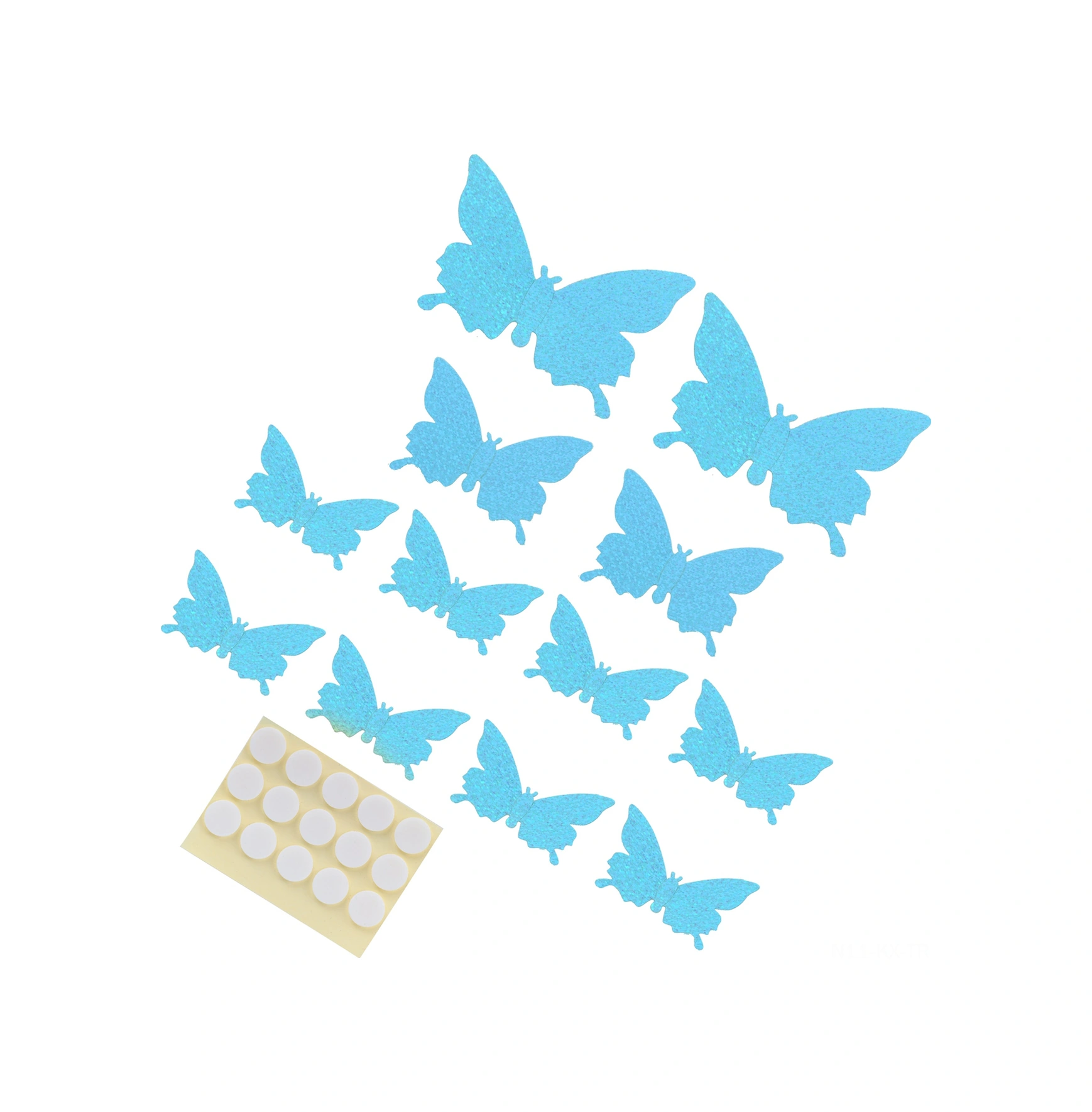 Kangvka 12 Adet 3d Pvc Kelebek Duvar Sticker, Parlak Mavi, Canlı Görünüm, Ev Dekorasyonu, Düğün, Balkon, Dayanıklı, Kolay Uygulama Flash Mavi