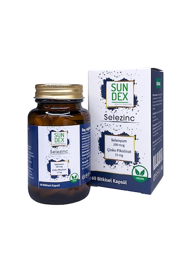 Sundex Selezinc Selenyum L-Selenometionin ve Çinko Pikolinat 60 Bitkisel Kapsül