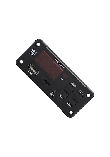 Tenfowee 12v Araç Ses Modülü Bluetooth 5.0 - Renkli Ekran, Fm Radyo, Usb/tf Kart Desteği, Kırmızı Işık Kumanda Batarya Dahil