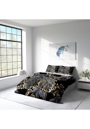 Monohome Leaf 3D Pamuk Saten Çift Kişilik Nevresim Takımı