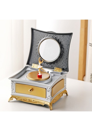 Jeemson Pembe Balerina Figürlü Döner Müzik Kutusu, Aşk Günü si, Zamanlayıcı Çelik Mekanizma, Ev Dekorasyonu, 16x13.6x9.1 Cm