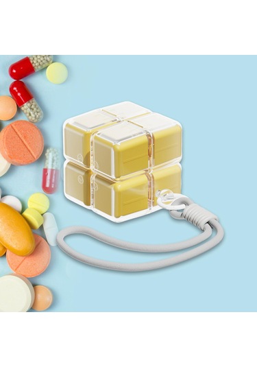 Suntek Seyahat Için Çok Yönlü İlaç Kutusu, Çanta Ve Sırt Sarı