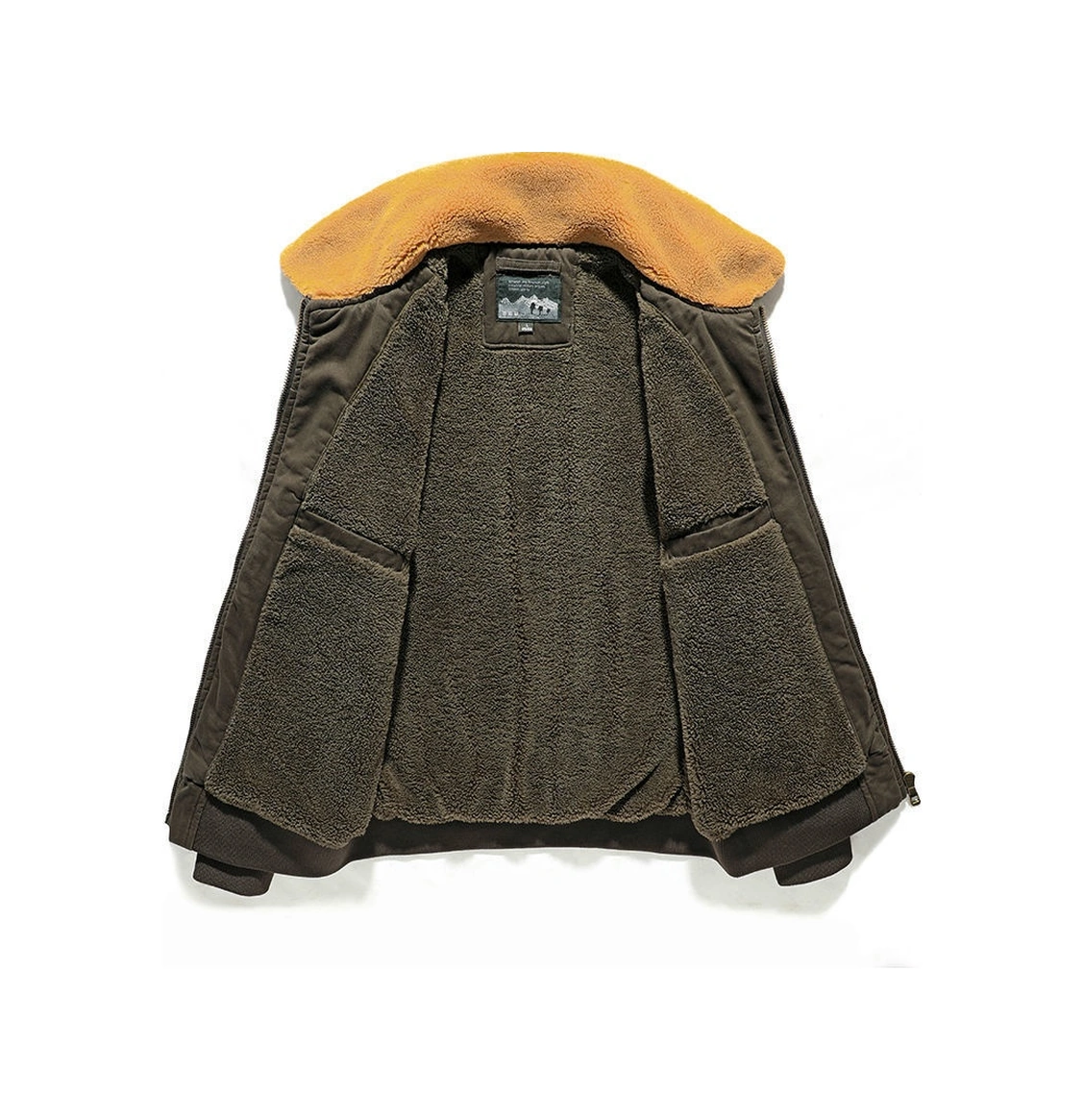 Erkek Kışlık Pamuklu Dolgulu Mont, Kışlık Peluş Ve Kalınlaştırılmış Kuzu Derisi Günlük Büyük Beden Ceket Siyah