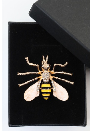 Arı Broş. Yaka İğnesi Broş. Taşlı Tasarım Arı Broş. Kadın Broş. Erkek Broş.broş. Unisex Çok Renkli