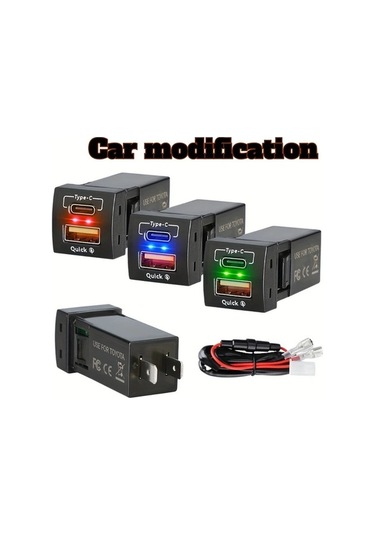 Sandwich Motion003 Toyota İçin 48w Hızlı Şarj Qc3.0 Type-c Mavi Led Oda Aydınlatma Yüzer Nokta Şarj Cihazı