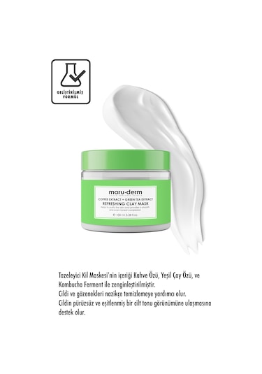 Maruderm Kahve Özü + Yeşil Çay Özü Tazeleyici Kil Maskesi 100 ML