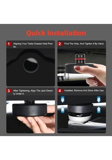 Honeybeeshop Tesla'nın 2013 2024 Model 3 S X Y İçin 4'lü Paket Jack Free Jack Kapakları Depolama Kutusu İle Kauçuk Jack Ped Seti