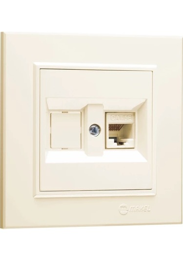Makel Karea Krem İkili İnternet Data 1 Adet Cat5 Modül 57010135