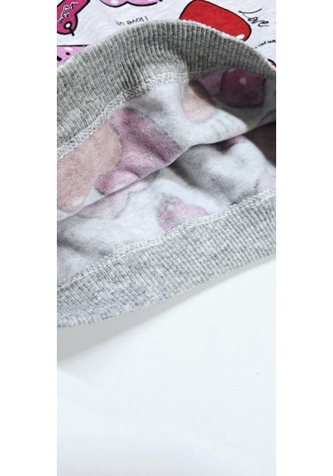 Kalpli Kız Çocuk Pijama Takım Gri