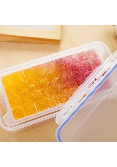 Small Square Ice Mold Trays Multi-layer Mold With Cover Ice Storage Box, 5 Layers Diğer