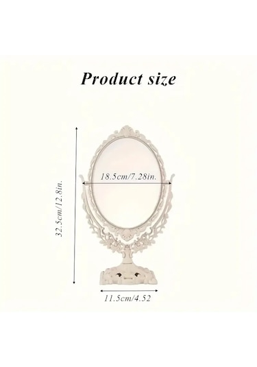 Conventions1 Avrupa Retro Tarzı Makyaj Aynası Oval Oyma Dairesel Krem