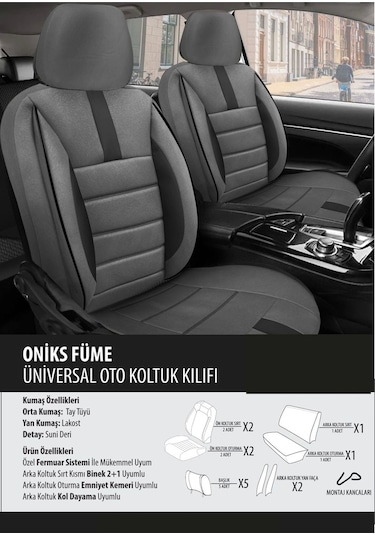 Volvo S70 Koltuk Kılıfı Oniks Füme 1 Takım
