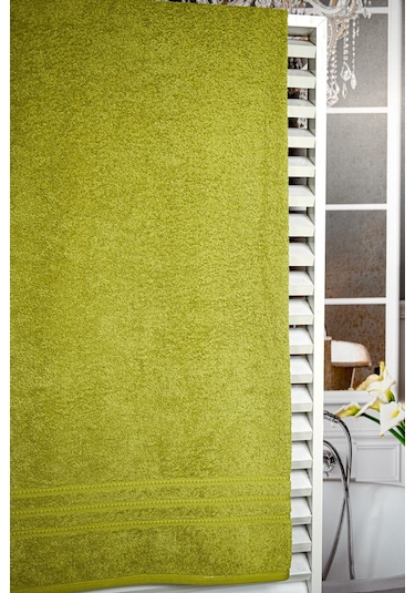 Menderes Home Cotton Collection Bukle Banyo Havlusu Bordürlü Yeşil