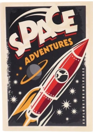 Space Adventure Laklı Çizgisiz Defter 32 Yaprak Çok Renkli