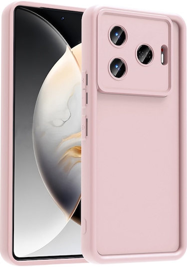 Tecno Camon 30 Pro 5g Kılıf Kamera Korumalı Kalın Kenarlı Viera Silikon Case Pembe