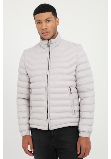 Dufy Taş Kapitone Slim Fit Erkek Mont-25287 Taş