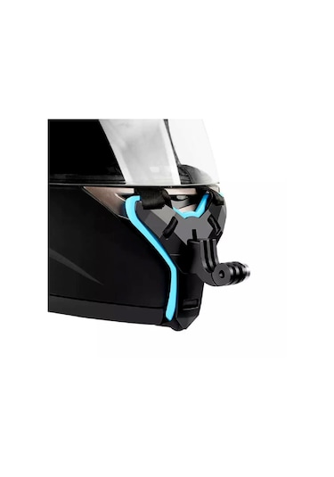 Sony Aksiyon Kamera Uyumlu Kask Çene Bağlantı Kayışı Mavi