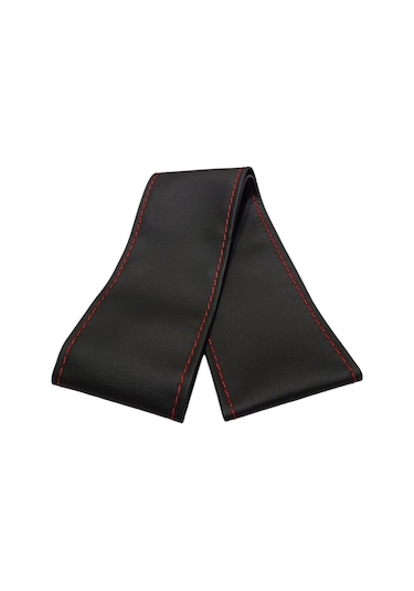 Citroen C4 2004-2010 Uyumlu Direksiyon Kılıfı Dikmeli Siyah Deri / Kırmızı Dikişli