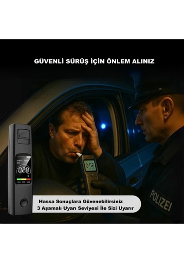 Hymark Taşınabilir Alkol Ölçüm Test Cihazı Trafik Alkol Tester Yüksek Hassasiyet Hızlı Tepki Şarjlı Dahili Pil Diğer