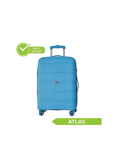 Vegmann Polipropilen Pp Atlas Mavi Büyük Boy Valiz Mavi