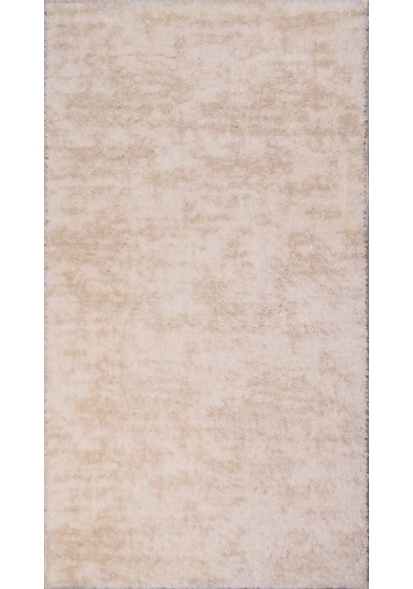 Dekoratif Puffy Peluş Yumuşak Kaymaz Taban Kesme Halı Yolluk Desenli Krem