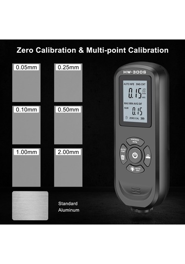 Xindoker Siyah Dikey Ekranlı Cila Kalınlığı Ölçer - Manyetik Ve Vortex Prensibiyle Metal Kaplama Kalınlığı Testeri Pil Dahil Değil Siyah