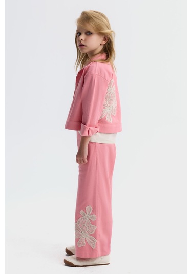 Xo Kids Kız Çocuk 3lü Alt Üst Kombin Takmı 4-8 Yaş Set0514 Pembe