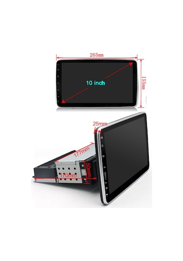 Exvol Android Multimedya 10,1 İnc 360 Dönen Carplay 2/32gb Hdıps