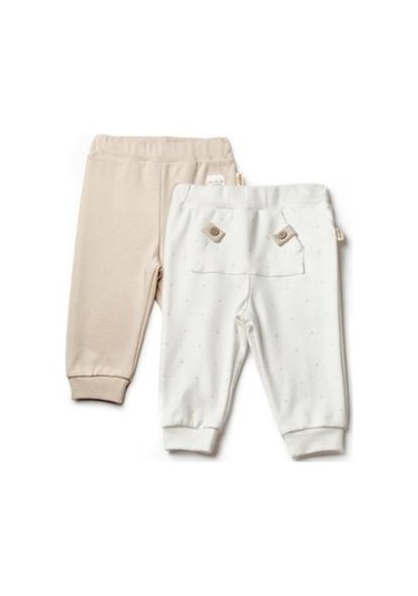 Bebek 2'li Pantolon %100 Organik Pamuk, Bebek-yenidoğan Serisi - Csy8105 Ekru