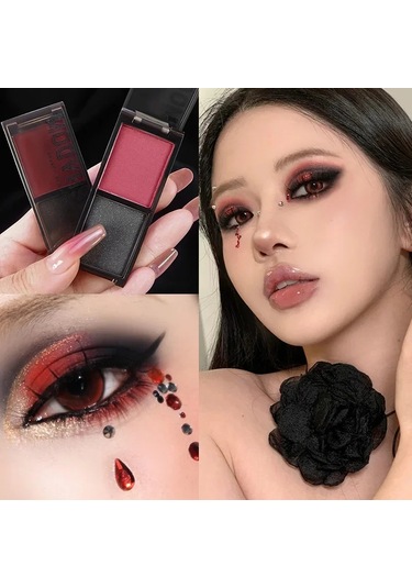 Dumanlı Glitter Mavi Göz Farı Paleti 2 Renkli Kırmızı Siyah Yeşil Mat Göz Farı 01 01 Garden Rose