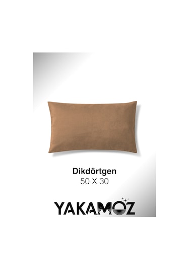 Br Yakamoz Kaju Rengi Kırlent , Yastık Kılıfı Kadife Görünümlü Velvet Touch Serisi Kaju Rengi